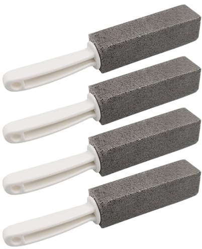 Parthan 4 Pack Pumice Stone for Toilet Cleaning with Handle to Remove Hard Water Ring on Toilet Bowl, Swimming Pool, Sink