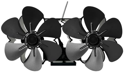 Ventilador de estufa de madera - Potente pellet, soplador de estufa | Colgando de bajo ruido, ventilador de chimenea, abrazadera montada en la pared | Accesorio de quemadores de leña para quemaduras d