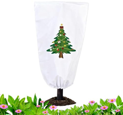 Copertura protettiva per piante, coperta traspirante con motivo natalizio per alberi, rose, arbusti, cespugli, barriera antigelo, per verdure, frutta, prato, giardino, cortile, protezione invernale