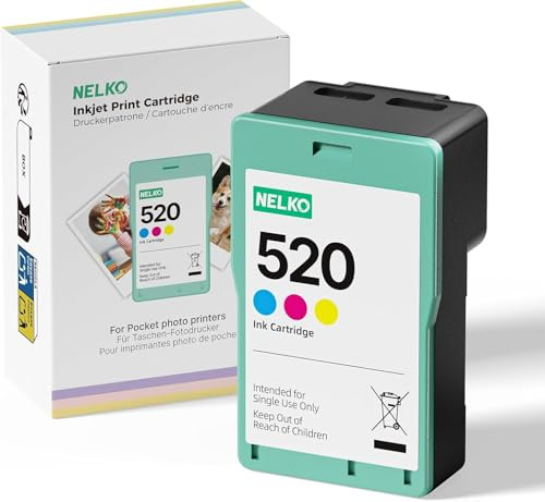 Nelko Cartouche Encre 520 Originale, Compatible Imprimante Photo PP01