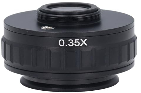 GOWENIC Adattatore con Attacco C per Microscopio CCTV | Telecamera Industriale Stereo Trinoculare con Obiettivo CTV (0,35x)