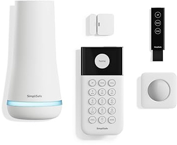 SimpliSafe 5 Piece Wireless Home Security System - Optional 24/7 Professional Monitoring - No Contract - Compatible with Alexa and Google Assistant,White