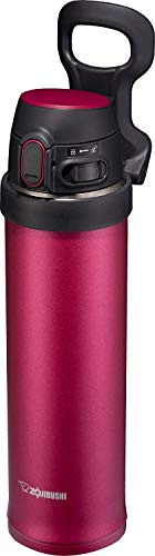 Zojirushi SM-QHE60RK, Flip-and-Go Stainless Mug, 20-Ounce, Hibiscus Red