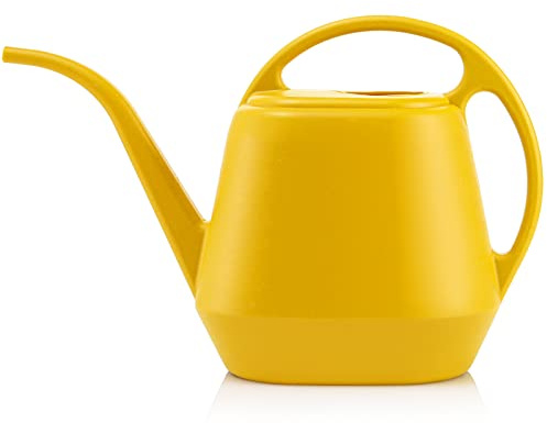 Fasmov Plastic Watering Can, Yellow, 1-Gallon