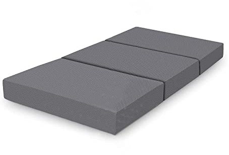 Amazon Basics Faltbare Gedächtnisschaum Matratze, Mittel Fest, 75 x 195 x 10 cm, Grau