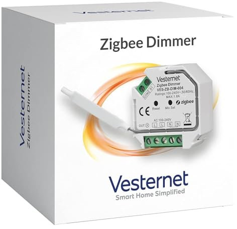 Vesternet Zigbee Smart Dimmer Module (Neutral Optional) | Smart Home Control In-Wall Dimmer Module with Energy Monitoring | Compatible with Home Assistant, SmartThings & Hubitat