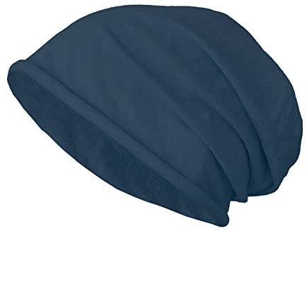 JOPHY & CO. Berretto 100% cottone Elastico e Lungo Unisex per Adulti Uomo Donna e Bambini Cappello in Stile Slouch Leggero cod.1213 (Blu Scuro, Adulto)