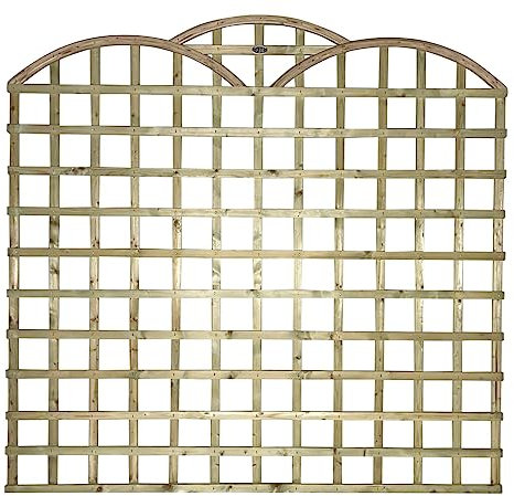 Standard Arched Triple Dome Top, 6ft x 5ft Wooden Garden Fence Trellis Panel | Decorative Fencing for Screening Divider, Pergola, & Boundary Wall Lattice (Wide: 182cm x High: 150cm)