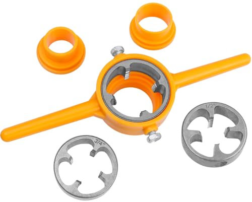 Bestgle 6 PCS Tubo Die Set per Filettatura in PVC 1/2 Pollice 3/4 Pollice 1 Pollice Strumento per Filettatura in PVC Stampo Tubi Tondi Filettatrice Manuale per Impianti Idraulici