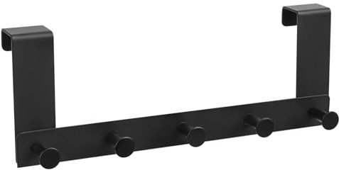 Türgarderobe zum Einhängen, Tür Kleiderhaken Tür Einhängen, Tür Garderobenhaken, Universelle Türhakenleiste zum Einhängen, Platzsparend Türhaken Innenseite mit 5 Haken für Kleidung Handtüchern Hüte