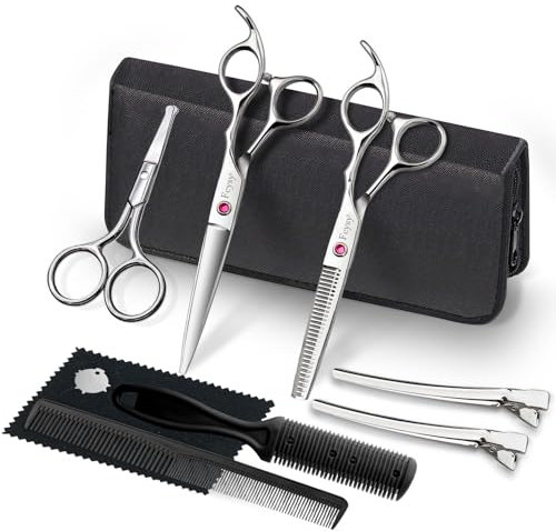 Hair Cutting Scissors Kit, Fcysy Professional Haircut Shears Hair Trimming Set, Hairdressing Scissors Thinning Shears for Women Men Pet