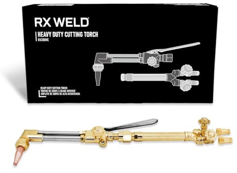 RX WELD Heavy Duty Oxy Acetylene Cutting Torch with Check Valves, CA 2460 Attachment, HD310C Handle & 1-1-101 Cutting Tip, Cuts 3/4 Steel for Cutting, Brazing & Welding