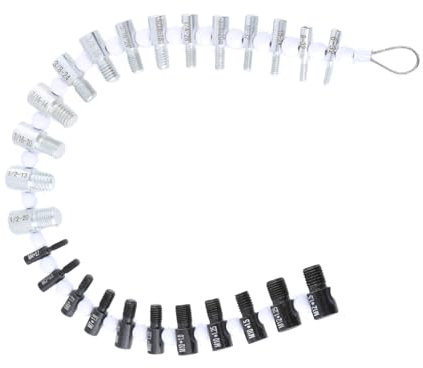Comprobador de roscas de tuercas y pernos, 26 calibres de rosca macho/hembra (14 pulgadas y 12 métricas) Comprobador de tamaño de rosca de tuerca y pernos