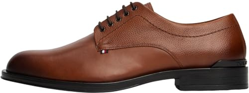 Tommy Hilfiger Chaussures Derby Homme Corporate en Cuir, Marron (Winter Cognac), 40