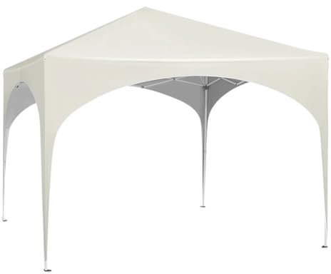 3x3m Pop-Up Carport Tent - Waterproof Garden Gazebo with Semicircle Roof Collapsible Canopy for Outdoor Parties & Events Beige Pavilion Awning