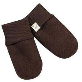 Dilling Fäustlinge aus natürlicher Merinowolle für Babys - Kaffee Einheitsgröße