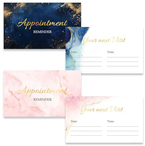 Appointment Cards for Hair Salon & Beauty Businesses – Client Reminder Card for Next Appointment, Salon Booking, Hairdresser, Nails, Lashes, Barber Shop Supplies (50, Blue)