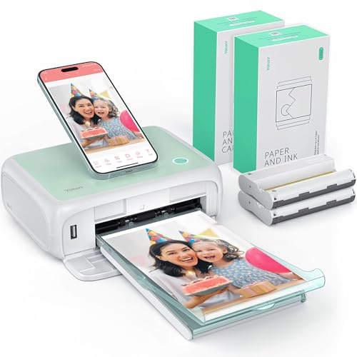 YOTON Photo Printer, Picture Printer with 108 Sheets, Support AR Video Printing, Wi-Fi Connection, High-Definition Dye-Sublimation, for iOS/Android/Laptop (Mac Not Supported)