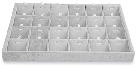 Oirlv Stackable Jewellery Tray Velvet Jewellery Organiser Necklace Storage Tray for Necklace Pendant Long Chain Organiser and Display