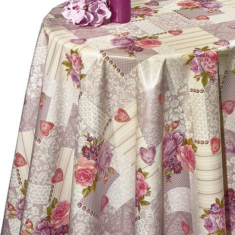Decoser Heavy Duty Flannel Backed Vinyl Tablecloth with Flannel Backing Easy to Wipe-Clean Oilcloth Waterproof Plastic 54 inch Round 55x55 inch Square 55x71 inch Rectangle Table Cover