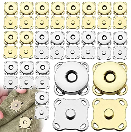 ZoeTekway 20 Paar Magnetknöpfe, Druckknöpfe zum annähen, Magnetverschluss Taschen, 14mm Magnetknopf Magnet Druckknopf für DIY Nähen Handwerk, Handtaschen, 2 Farben