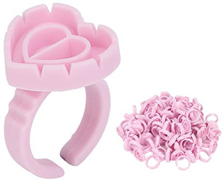 100 Unidades de Soporte de Pegamento para Pestañas, de Plástico en Forma de Corazón, Anillos de Pegamento para Pestañas Postizas, Tazas de Agua para Extensiones de Pestañas, Tazas