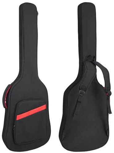 Muscab Bass Guitar Bag 7mm Padding Electric Bass Case, Gig Bag Backpack with Neck Strap and Pockets, Black