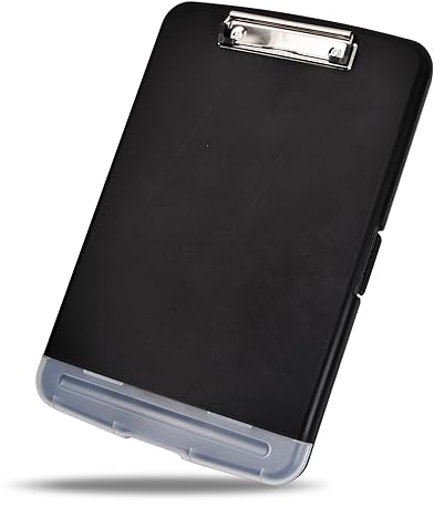 Porte-Bloc A4 en Plastique, Presse-Papiers Dossier A4 avec Clip, Planchettes à Pince A4 avec Rangement, Léger Porte Document A4 pour Infirmière, A4 Slim Clipboard Folder pour Bureau Conférence (A)
