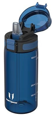 Super Sparrow Gourde Enfant - 500ml - TouchSip Bouteille d'eau avec Paille - Tritan Sans BPA - Idéale pour le Sport, l’École et les Activités en Plein Air