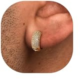 Txdvbls Gold Hoop Earrings for Men | 14K Gold Plated Hypoallergenic CZ Inlaid Lightweight Cartilage Trunky Huggie Earrings for Daily Wear