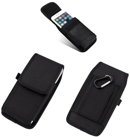 DHWEKU Funda para cinturón para teléfono Celular,Soporte para cinturón para teléfono,Funda Universal para cinturón para teléfono móvil del ejército,para teléfonos de 5,7 a 6,3 Pulgadas,Color Negro