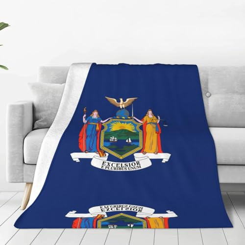 Coperta in micropile con bandiera di New York, per letto, divano, campeggio, frigo o viaggi, super morbida coperta multiuso (152 x 127 cm)