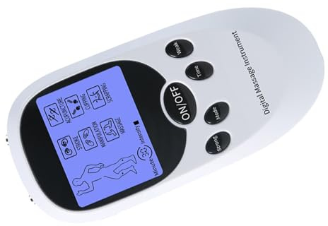 KOMBIUDA Masajeador Eléctrico Muscular de Corriente Continua Mini y Multifunción Doble Canal, Dispositivo de Masaje Muscular Corporal para Aliviar Dolores y Mejorar Circulación en Piernas