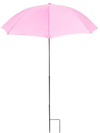 Fonowx Ombrellone da Giardino per Piante, Copertura con picchetto in Metallo per aiuole, Rosa