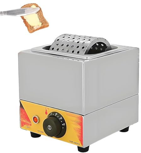 DOJOEUU Roulette à Beurre Professionnelle, Chauffe-Beurre électrique 500 W, température réglable de 30 à 80 °C, étalement Uniforme à 360 °C, Rouleau à Beurre en Acier Inoxydable de 10 L