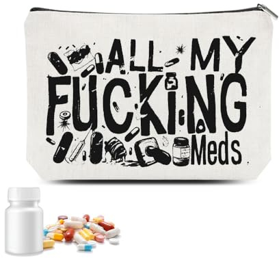 ShiQiao Spl Portable Medication Storage Bag Travel Emergency Medicine Organiser Funny Medical Pouch for Women Men All My Meds Medicine Bag for Travel Holiday Camping