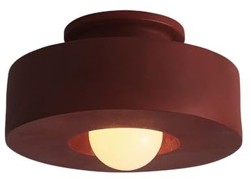 Lámpara de Techo de Resina de Estilo Nórdico Crema, Moderna Luz de Techo de Montaje Semi-Flush, Iluminación de Techo Base E27 Cerca de Las Luminarias de Techo para Guardarropa Pasillo Estudio Restaur