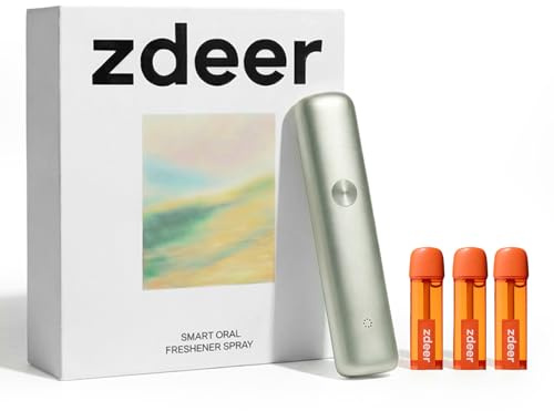 ZDEER Electric Breath Spray for Adults, Probiotic Mouth Spray for Fresh Breath & Dry Mouth, Alcohol-Free, Rechargeable Pocket-Size Oral Spray with 3 Flavour Pods