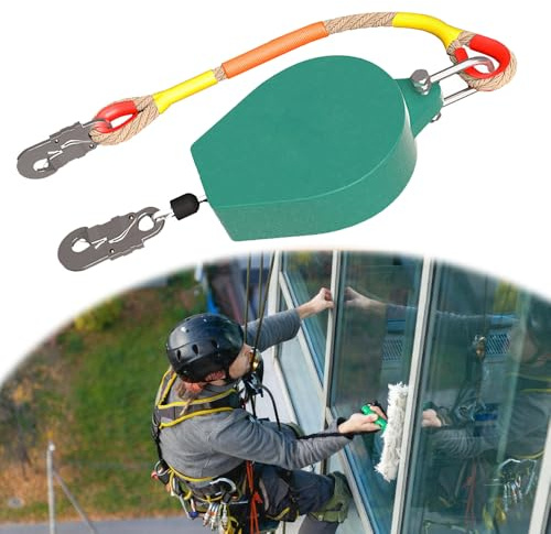 XUXLEKK Dispositivo Anticaídas Retráctil 10m, Línea de Vida Retráctil de Seguridad, Dispositivo de Seguridad de Altura, para Techado y Construcción, Carga:150kg