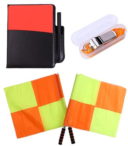 KIXZSAZ Bandiere per arbitri di Calcio, Set di Bandiere per arbitri Calcio, Kit Attrezzi per Partite Allenamento o competizioni, Bandiera Sportiva e cartellino con Colori Vivaci, Accessori per