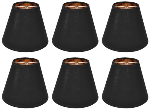 Juego de 6 pantallas de lámparas, pantallas de lámparas para lámparas de pie Cubierta de pantalla de tela de barril Clip en pantalla para dormitorio comedor