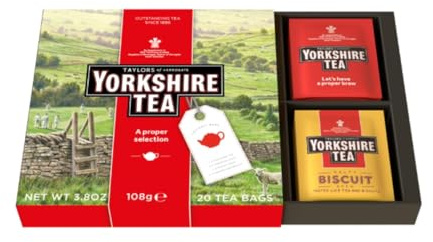 Yorkshire Tea Gift Set - Includes English Breakfast, Gold, Caramelised Biscuit Brew & Malty Biscuit Brew Single Tea Bags - Black Tea From Responsible Origin - 59 g