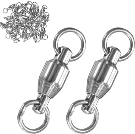 M METERXITY 30 Piezas De Giro De Pesca con Rodamiento De Bolas 2# Plateado