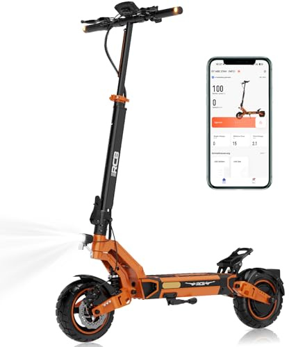 RCB D7 (Ultra) E-Scooter, Elektroroller für Erwachsene mit Straßenzulassung (ABE), NFC/Blinker/APP, 26% Steigung 500W-Motor Spitze 1600, 80-100 KM, 20.8Ah Akku,10 Zoll selbstreparierende Gelreifen