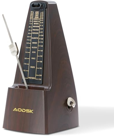 AODSK Mechanical Metronome, Brown - Universal Tempo Tool for Piano, Guitar, Violin, and Drums