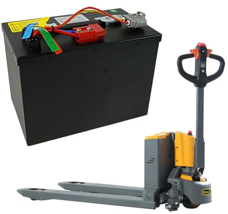 HJGHY Transpaleta eléctrica con batería de Litio de 24 V y 40 Ah para Motores de carretillas Elevadoras eléctricas de 0 a 950 W. Incluye batería LiFePO4 de 24 V con asa.