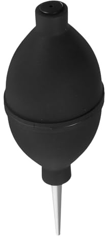 MUCKLILY Souffleur de Nettoyage en Silicone Noir Grosse Taille à Long Embout Poire à Presser pour Lavage des Oreilles Yeux Ampoule de Nettoyage Auriculaire pour Éliminer Cérumen et