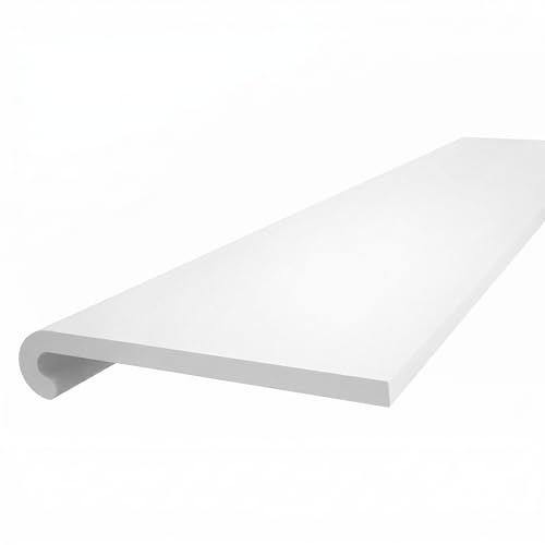 Windows 4 You uPVC Bullnose Window Sill Cover 180mm White, Capping Board with End Caps Included, Length Options (1.5 m)