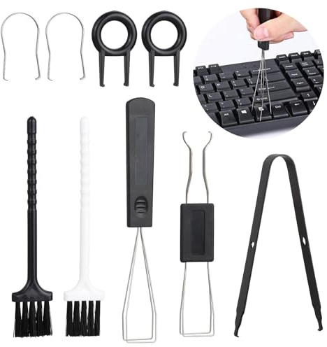 Keyboard Cleaning Kit with Keycap Puller & Switch Puller, 9PCS Dust Removal Tool Anti Static Brush for Computer Keyboard Electrical Appliance Seam Motherboard Camera