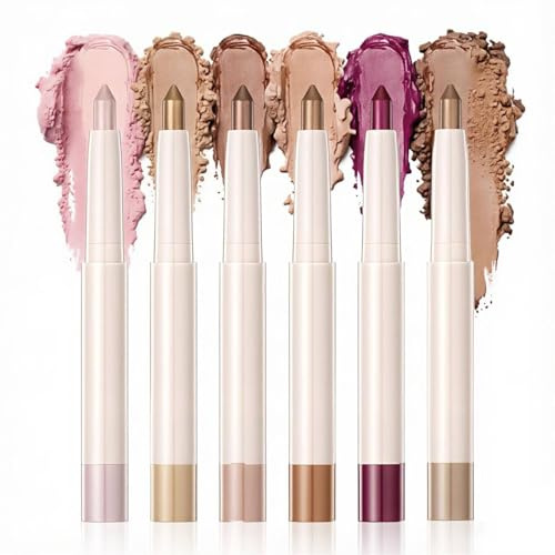 Reccisokz 6 Piezas LáPices De Sombra De Ojos En Polvo Brillante, Textura Suave, Resistentes Al Agua, De Larga DuracióN Y Secado RáPido, Multifuncionales, Para El Rostro Y Como Iluminador